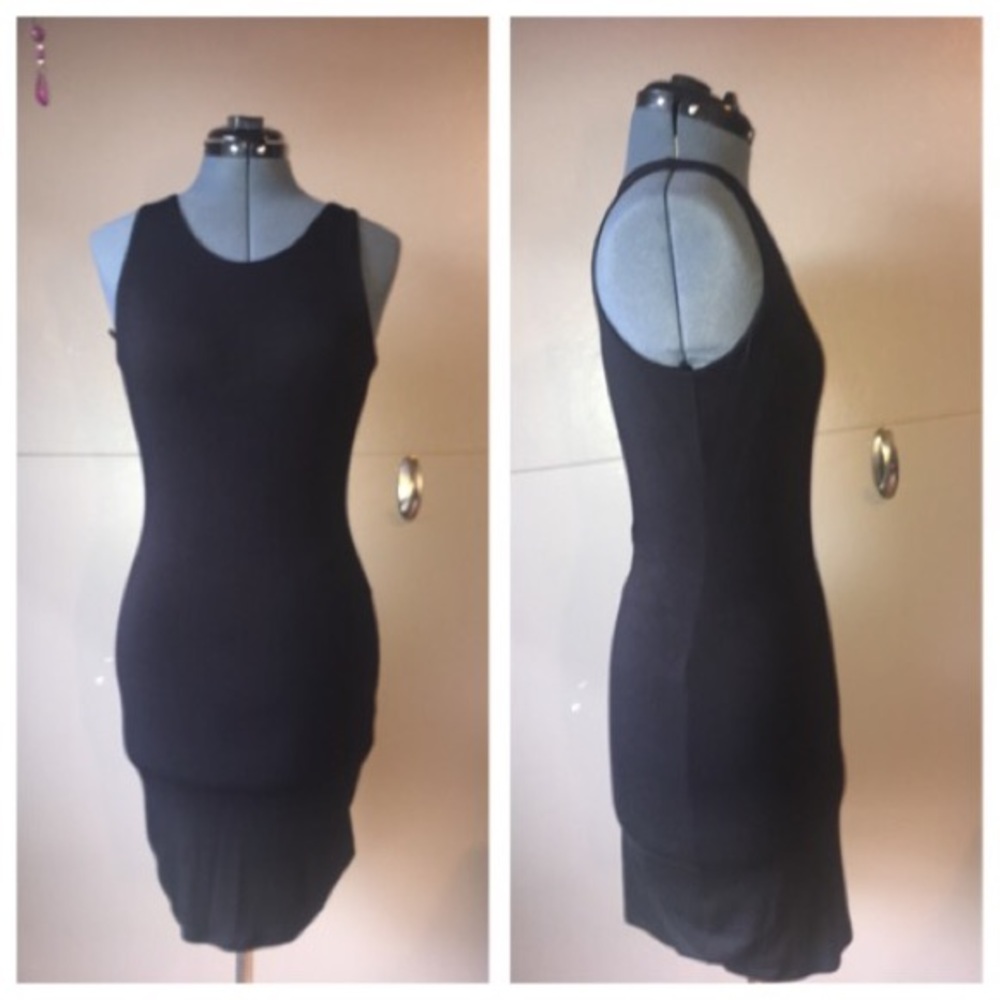 Guess Body Con Open Black Dress
